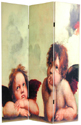Double Sided Cherubs Canvas Room Divider - Fabric Room Dividers