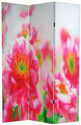 Double Sided Summer Flowers Canvas Room Divider - Fabric Room Dividers
