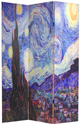 Double Sided Works of Van Gogh Canvas Room Divider - Fabric Room Dividers