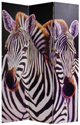 Double Sided Elephant and Zebra Canvas Room Divider - Fabric Room Dividers