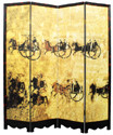 6 ft. Tall Horse & Carriage Room Divider - Wood Room Dividers