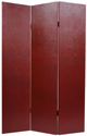 Faux Leather Burgundy Crocodile Room Divider - Fabric Room Dividers