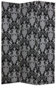 Black Damask Fabric Room Divider - Fabric Room Dividers
