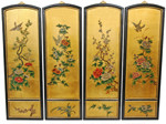 Golden Birds and Flowers Wall Plaques - Clearance Sale