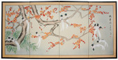 Birds of Longevity - Japanese Silk Screens