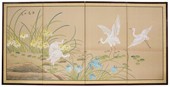Birds on the Pond - Japanese Silk Screens