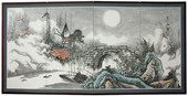 Bridge to the Full Moon - Japanese Silk Screens