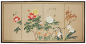 Butterflies in the Garden - Japanese Silk Screens