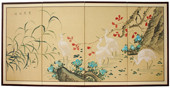 Geese in the Water - Japanese Silk Screens