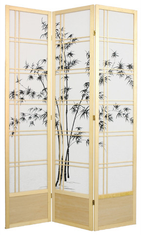 7 ft. Tall Double Cross Bamboo Tree Shoji Screen Product Image
