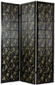 6 ft. Tall Feng Shui w/ Black Fabric Shoji - Fabric Room Dividers