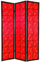 6 ft. Tall Feng Shui w/ Red Fabric Shoji - Fabric Room Dividers
