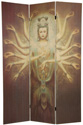 6 ft. Tall Thousand Arm Kwan Yin Bamboo Room Divider - Decorative Screens