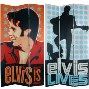 7 ft. Tall Double Sided Elvis Presley Lives Canvas Room Divider - More Details
