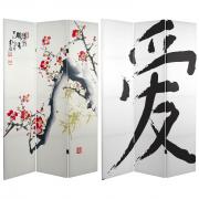 6 ft. Tall Cherry Blossoms and Love Canvas Room Divider - More Details