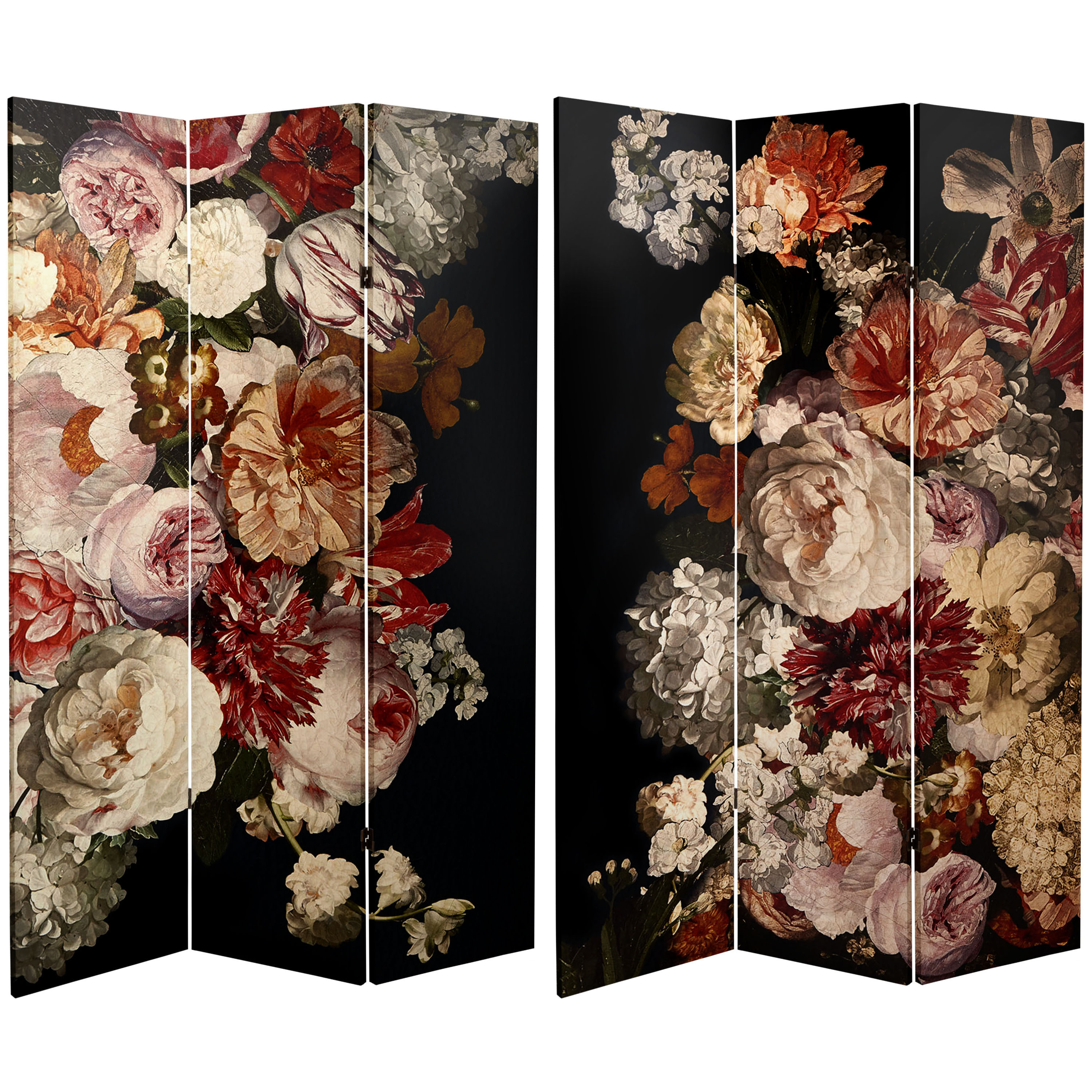 Buy 6 ft. Tall Double Sided Vintage Flowers Canvas Room Divider Online ...