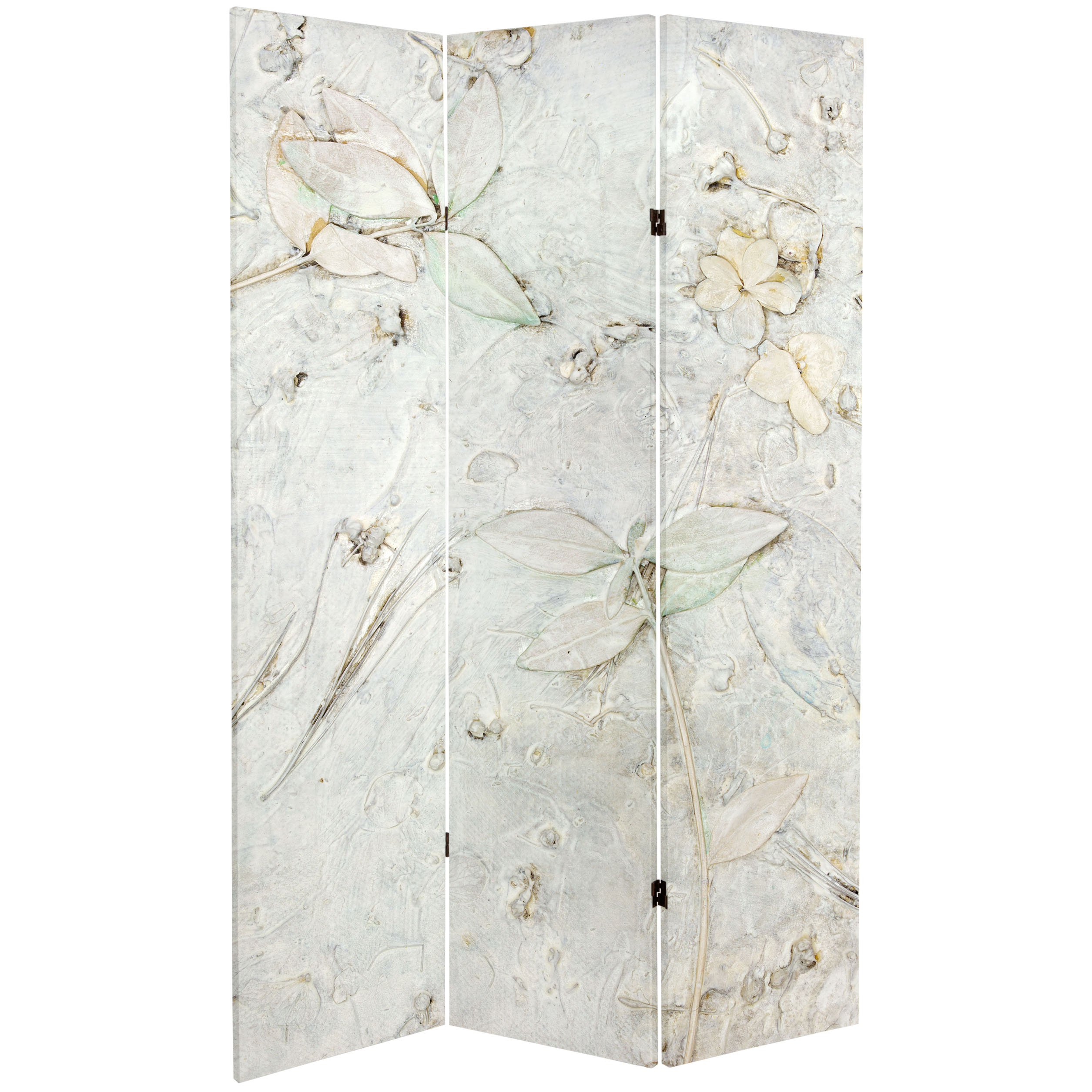 Buy 2 ft. Short Double Sided Ivory Flowers Canvas Folding Screen Online  (CAN-2GITA87-4P)