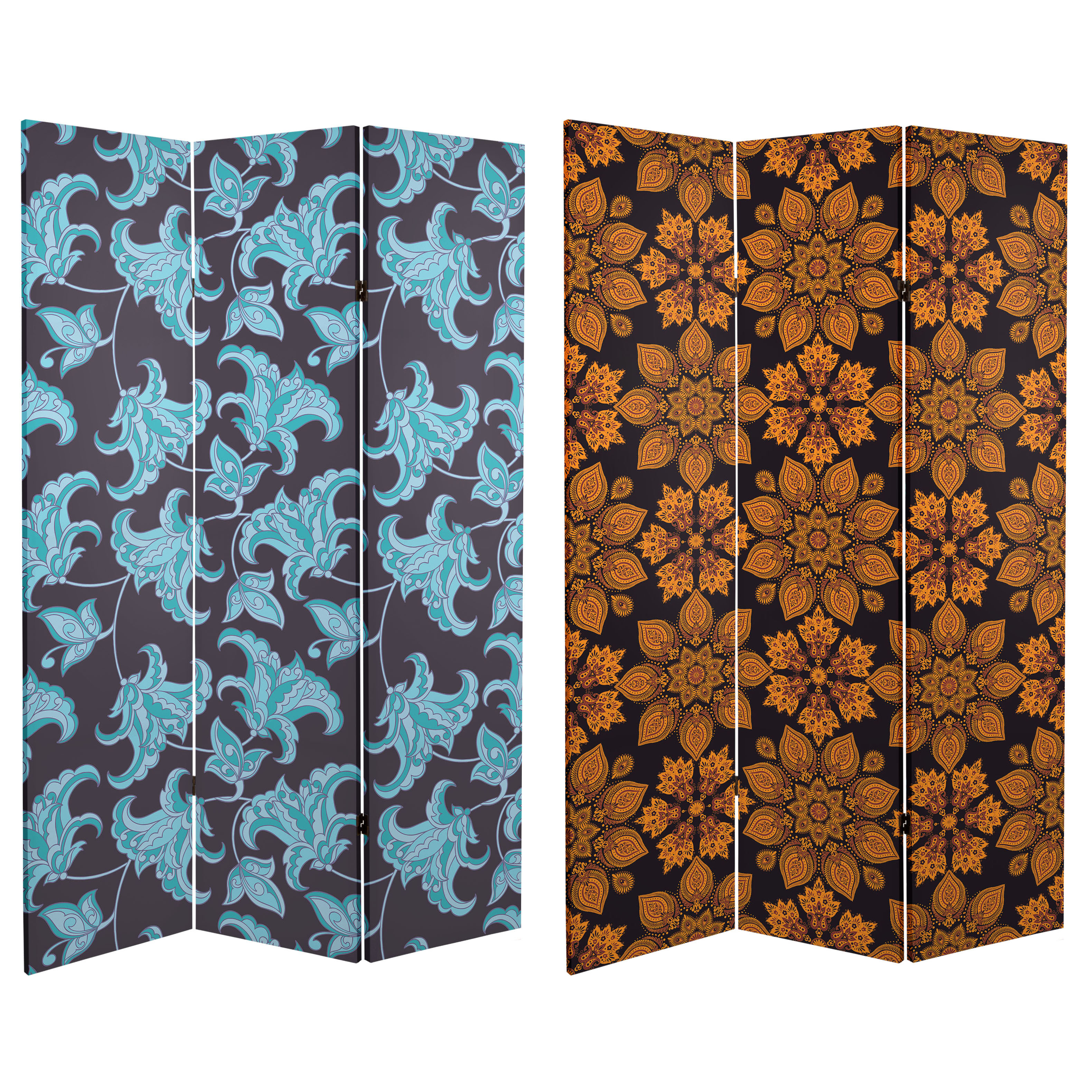 Buy 6 ft. Tall Double Sided Arabesque Wallpaper Canvas Room Divider Online (CAN-WALL2 ...
