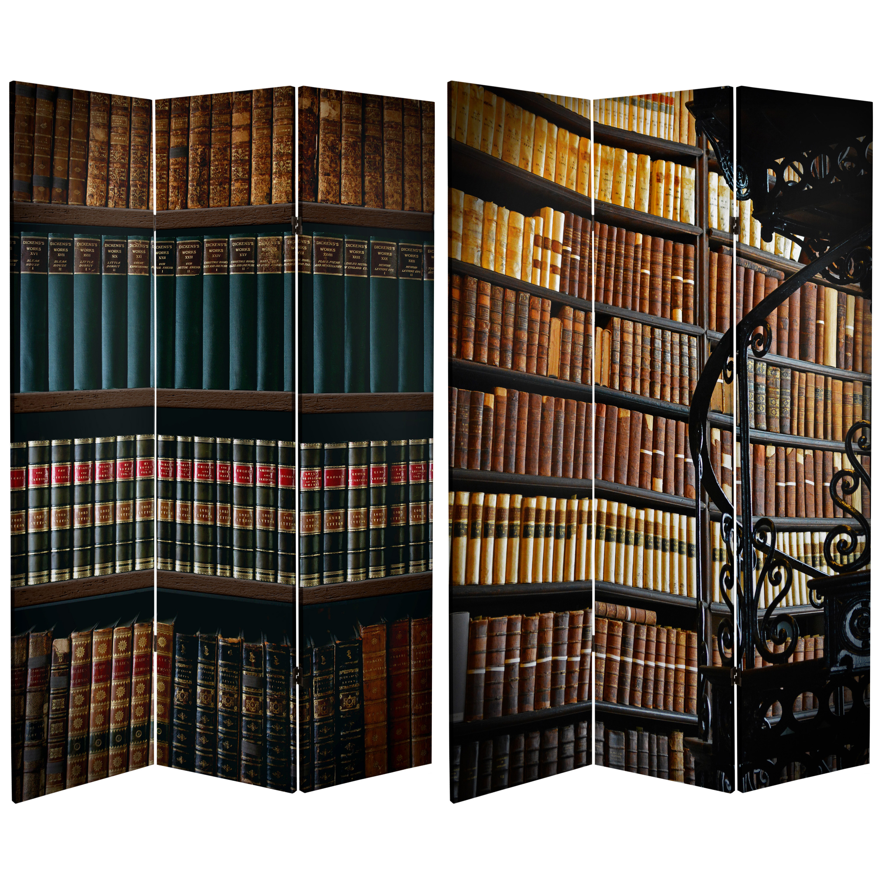 Buy 6 ft. Tall Double Sided Library Canvas Room Divider