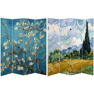 Tall Double Sided Works of Klimt Room Divider 6 ft Tannenwald/Farm Garden 